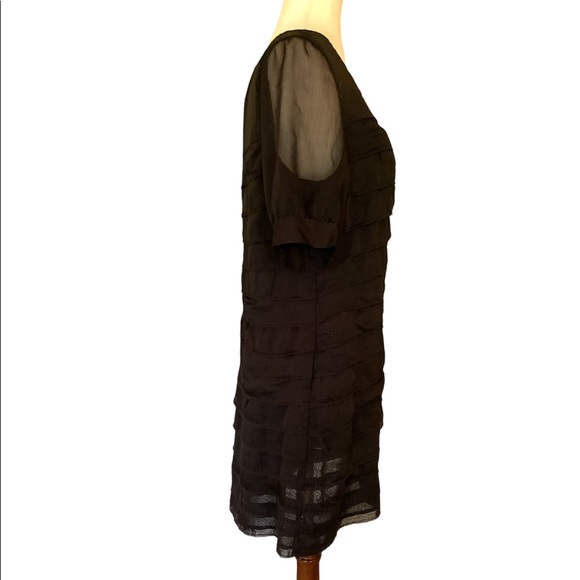NWT Tulle Anthropologie Black Layered Semi-Sheer Sleeve  Tunic Dress - L - Picture 4 of 11